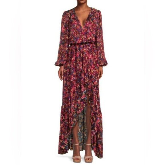Ramy Brook Dresses & Skirts - Ramy Brook Women’s Fatima Floral Asymmetric Maxidress V neck size M